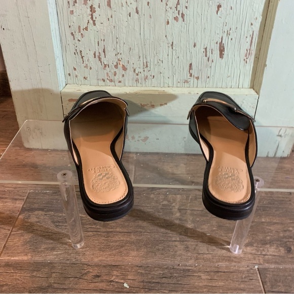 Vintage Vince Camuto Old Money Black Leather W/ Gold Buckle Loafer Size 9.5 - Picture 10 of 12